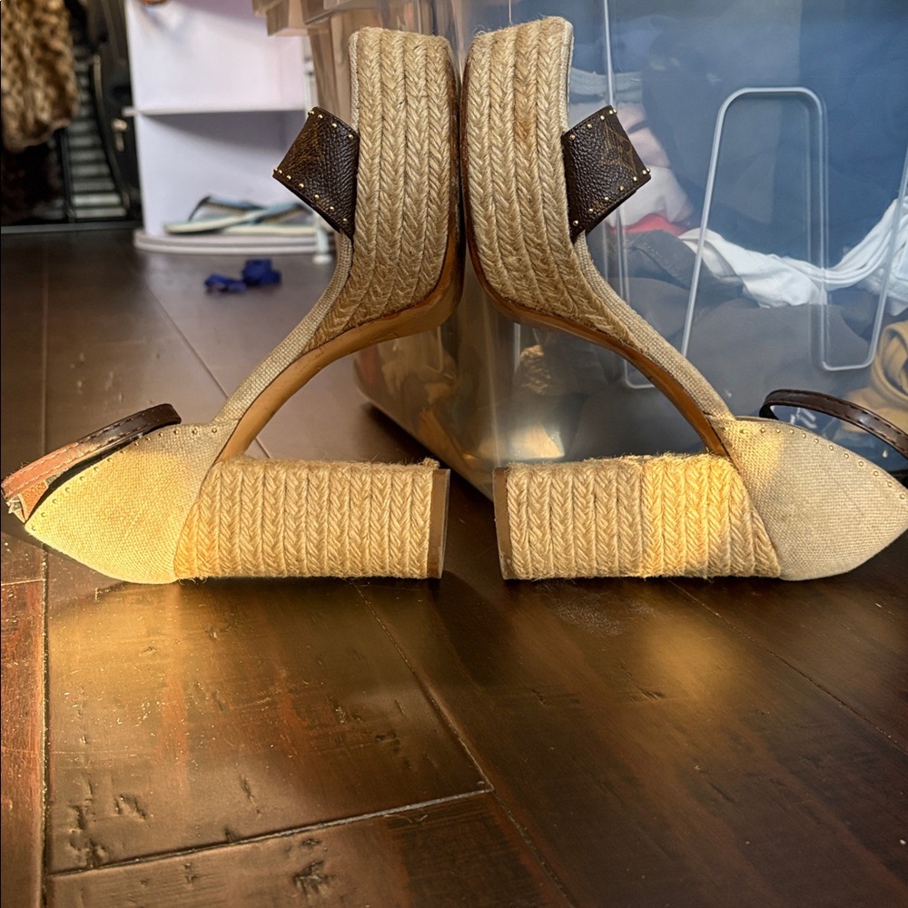 Louis Vuitton Espadrille Wedge Sandals - Picture 7 of 10